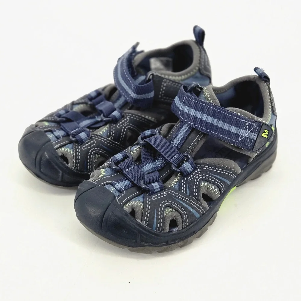 Merrell Hydro H2O Hiker Blue Lime Waterproof Kids Trail Sandals Shoes Size 9M